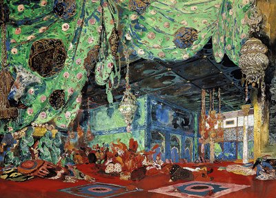 リムスキー=コルサコフ（1844-1908）1916による「シェヘラザード」のセットデザイン 作： Leon Bakst